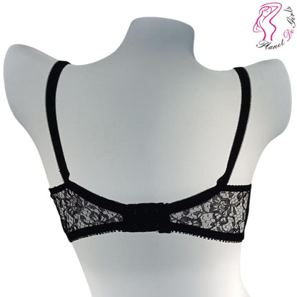 Black Lace Bra, Adjustable Straps, Breathable Net Fabric