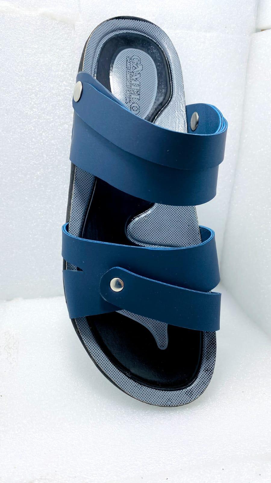 Men's Blue Synthetic Leather Casual Sandals