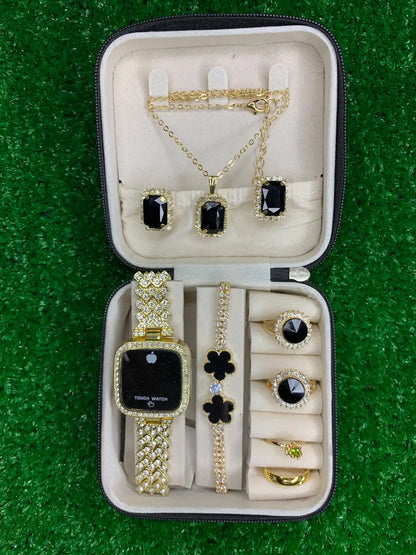 Pack of 8 Pieces Women's Trendy Gift Choice for Girls & Women Watch Set