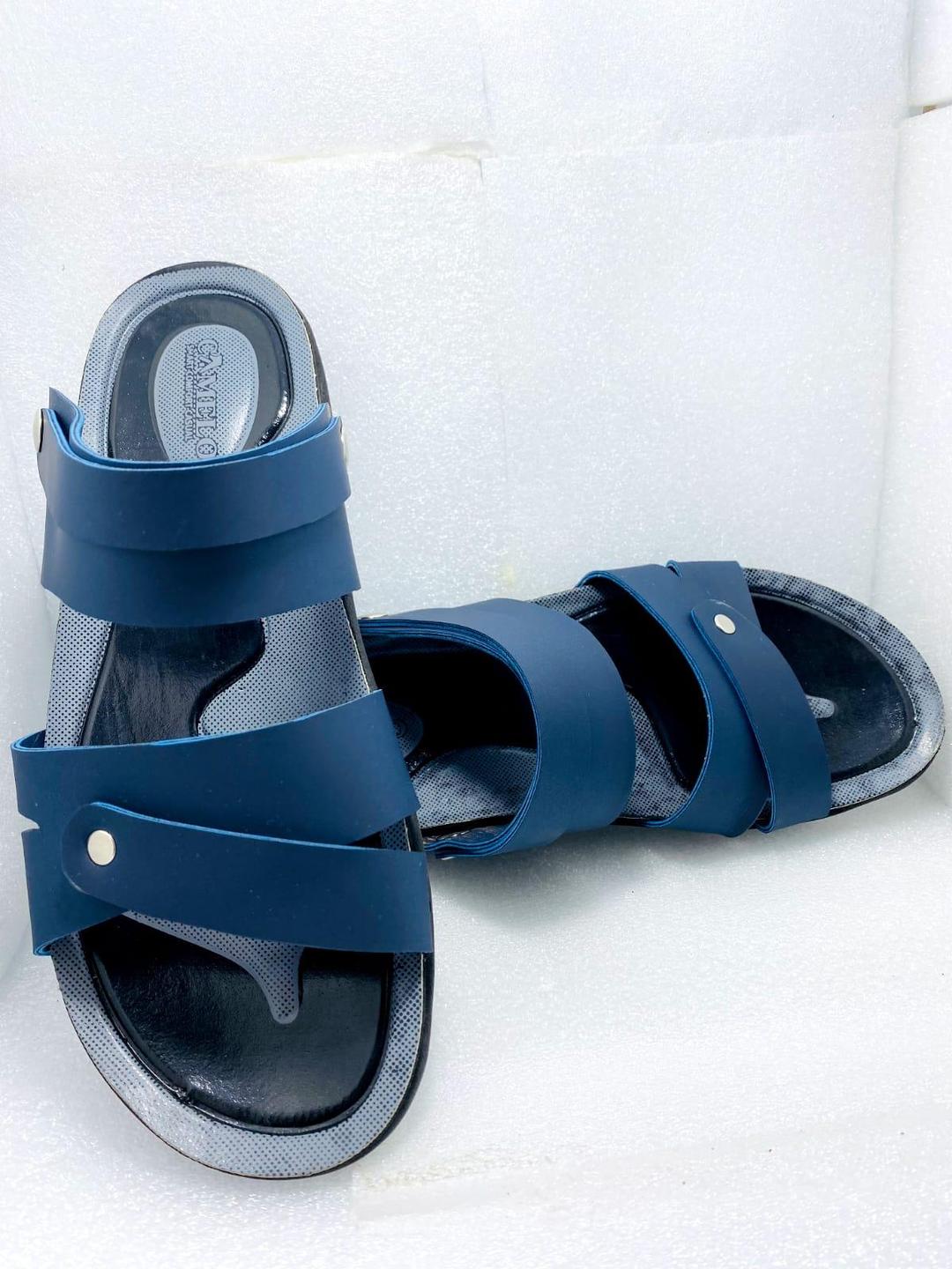 Men's Blue Synthetic Leather Casual Sandals
