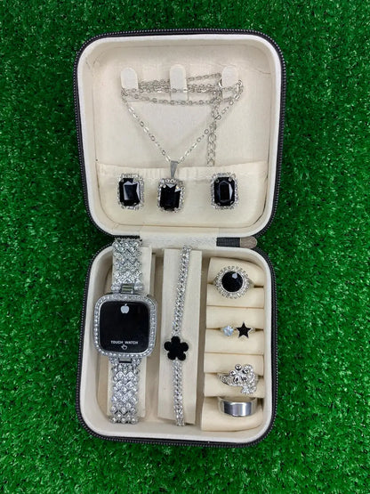 Pack of 8 Pieces Women's Trendy Gift Choice for Girls & Women Watch Set