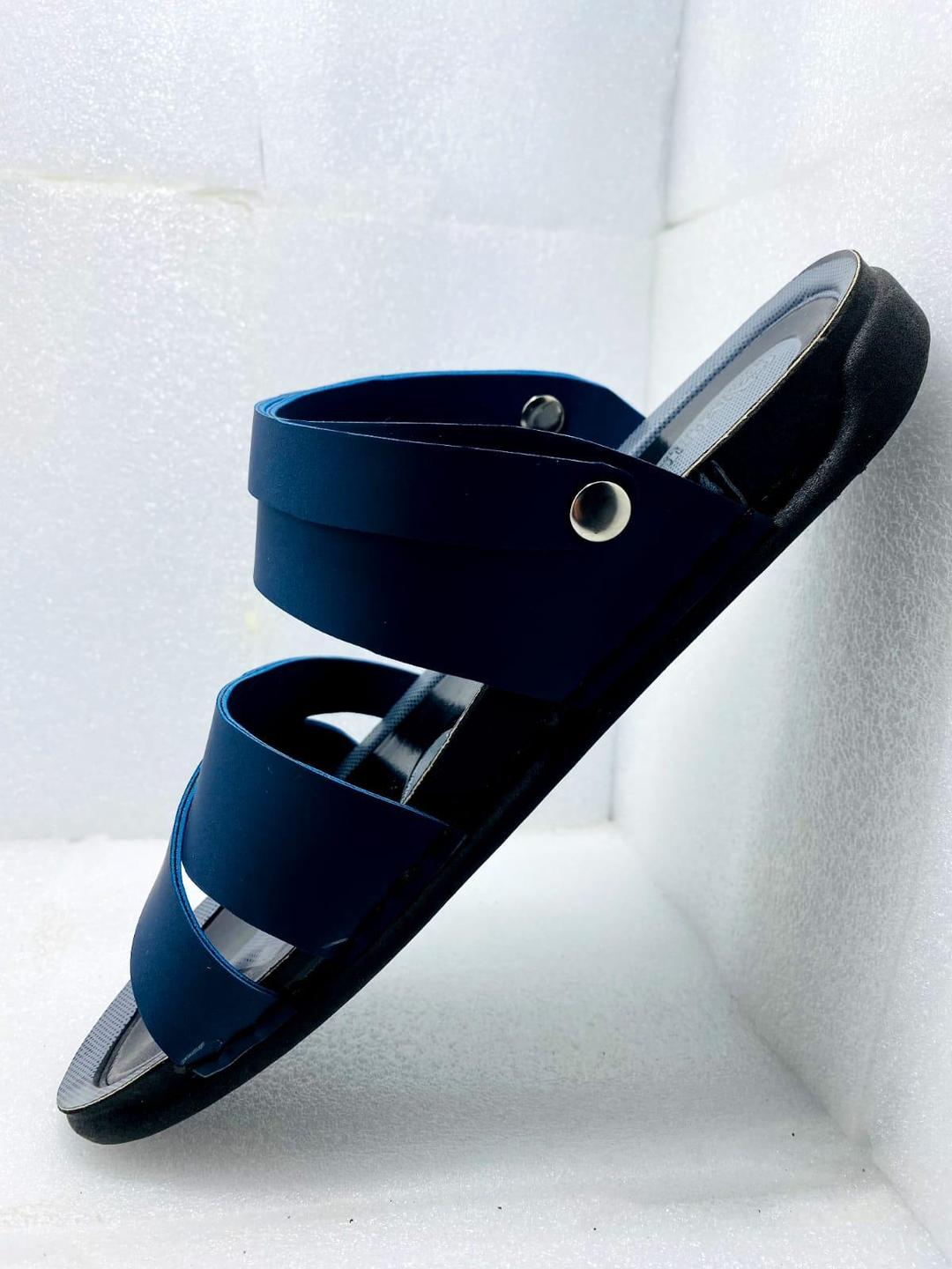 Men's Blue Synthetic Leather Casual Sandals