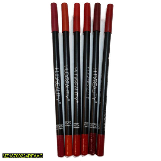Waterproof Lip Liner Pencils Pack of 6 Red