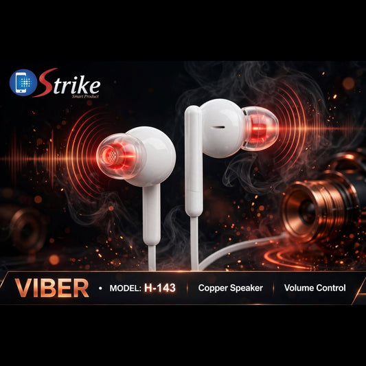 Strike VIBER H-143 - Copper Speaker Earphones with Volume Control