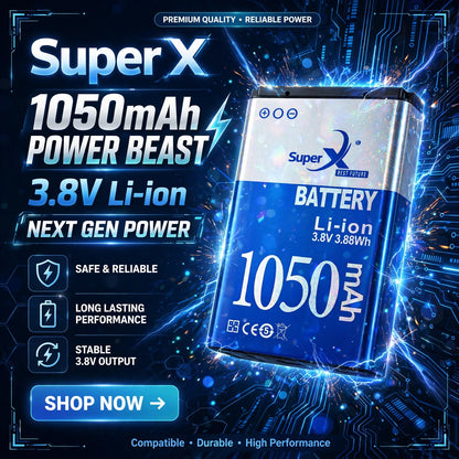 Super X Power Beast 1050mAh - 3.8V Li-ion Battery